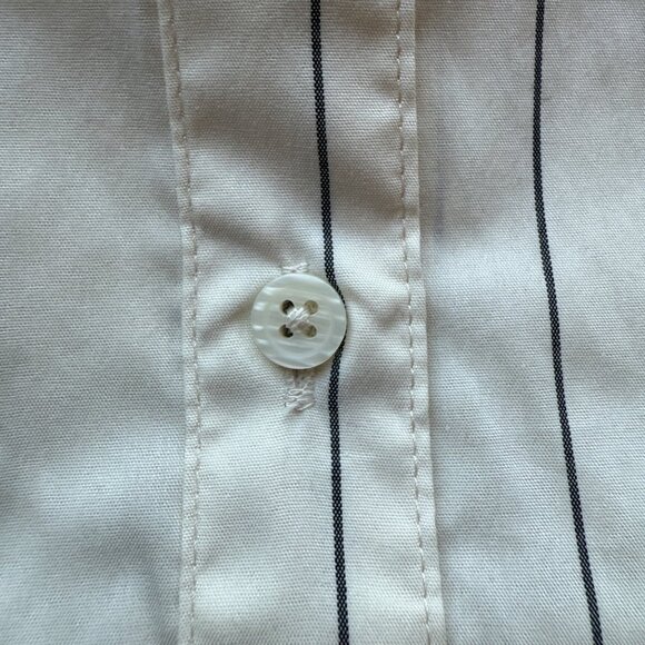 A New Day Womens Beige & Black Striped Button-Up Shirt Cotton Blend Size XXL - Picture 7 of 7